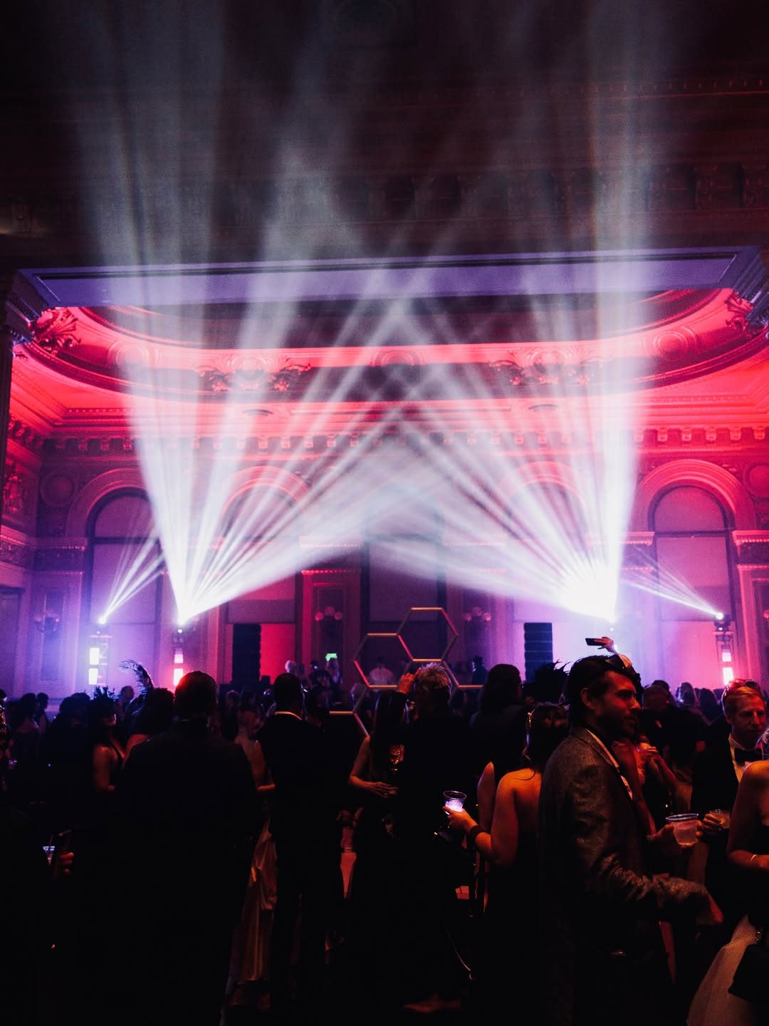 Light show over the crowd at The Hibernia